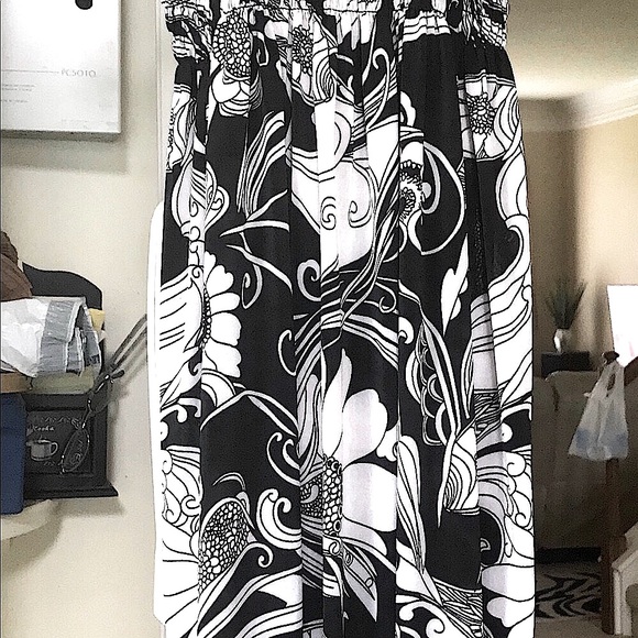 🆕🔥EXPRESS SUPER CUTE&SILKY&STYLISH NWOT BLACK/WHITE PATTERNED MIDI TIE ROPE - Picture 5 of 5